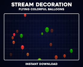 Flying Colourful Balloons Twitch Stream Decoration