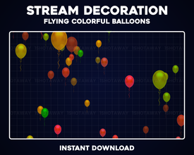 Flying Colourful Balloons Twitch Stream Decoration