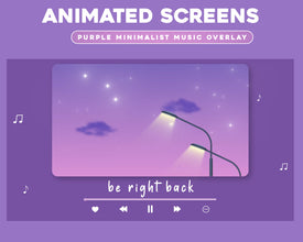 Purple Minimalistic Music Animated Twitch Overlay