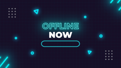 Neon Animated Twitch Overlays, Black and Cyan Glowing Stream Overlays