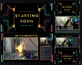 Valorant  Gold & BLACK Theme Animated Stream Overlay