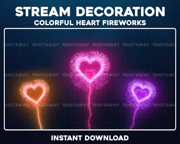 Colourful Hearts Fireworks Stream Decoration