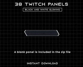 Black Twitch Panels, Minimalistic Stream Panels, Glowing Panels Twitch, Black Stream Panels, Dark Theme, Clean, Glowing