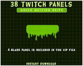 Green Melting Drips | 38 Twitch Panels