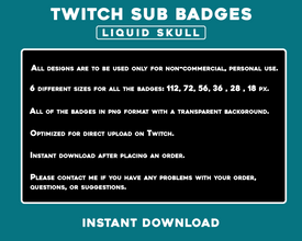 Liquid Skull Twitch Sub Badges