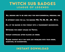 League Of Legends Twitch Sub Badges