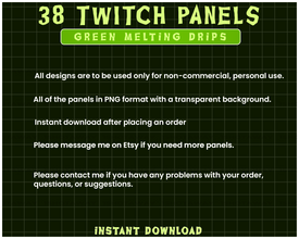 Green Melting Drips | 38 Twitch Panels