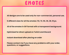 White & Pink Cat Twitch Emotes Pack