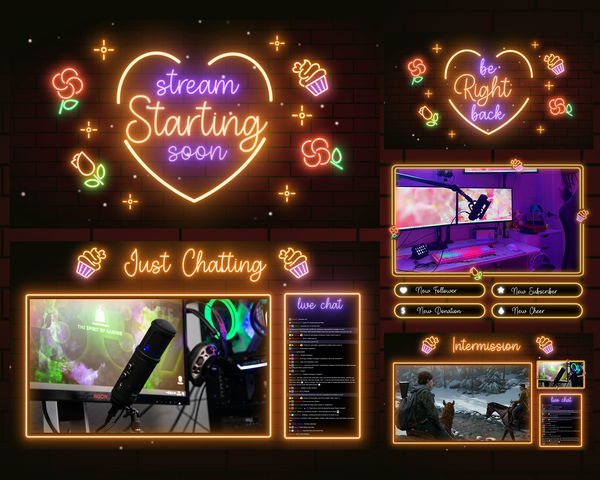 Valentine Purple Theme | Twitch Stream Overlays | Shot Away