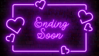 Valentine themed Purple Neon Animate Stream Overlay💜