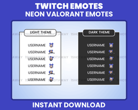 Valorant Neon Emotes, Neon Valorant Twitch Emotes, Valorant Twitch Emotes Pack, Neon Angry, Neon Rage, Neon Happy