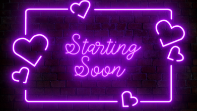 Valentine themed Purple Neon Animate Stream Overlay💜