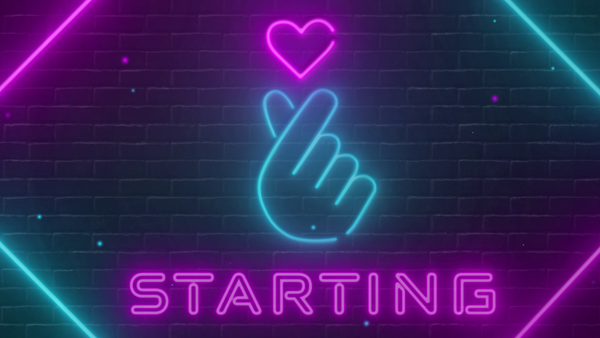 Love Heart Neon Animated Twitch Overlay