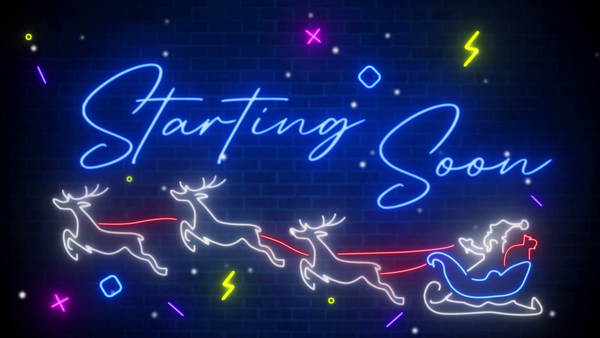 Neon Blue Animated Christmas Stream Overlays