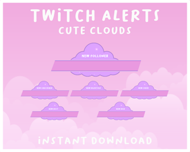Animated Stream Alerts | Pink Cloud Alerts | Shot Away