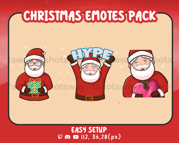 Twitch Stream Pack | Christmas Emotes Pack | Shot Away