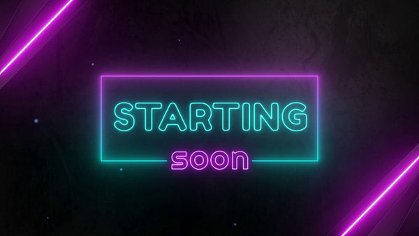 Neon Blue & Pink Gradient Animated Starting Soon Overlay