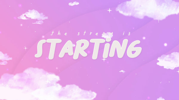 Pink & Purple Clouds Animated Starting Soon Overlay