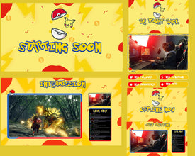 Pokemon Pikachu Animated Stream Overlay Pack