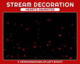 Red Hearts Animated Stream Overlay