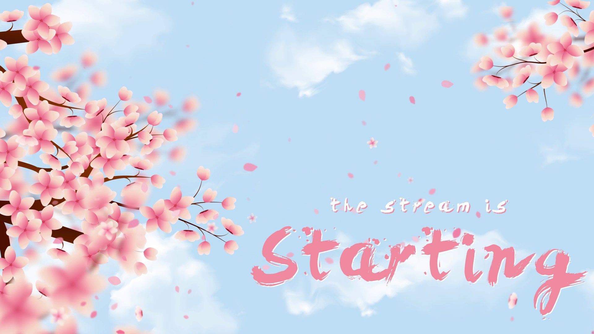 Cherry Blossom Stream Overlay, Pink Sakura Petals Animated Twitch