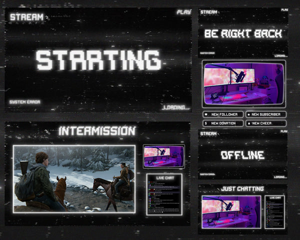 Retro Black & White Animated Stream Overlay